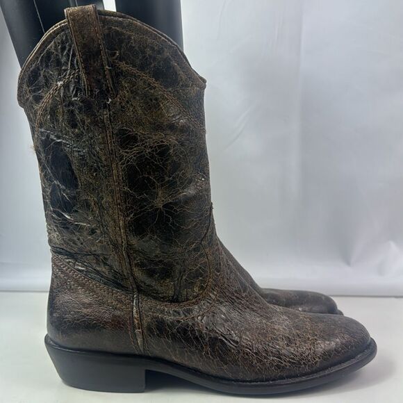 Steve Madden Distressed Brown Leather Women's Western Boots - Picture 2 of 16